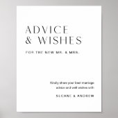 HARLOW Advice and Wishes Wedding Sign Poster (Voorkant)