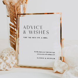 HARLOW Advice and Wishes Wedding Sign Poster