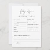 HARLOW Baby shower Advice and Predications Kaart (Voorkant)