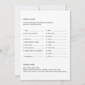 HARLOW Baby shower Lib vult het lege spel in, 5x7 Kaart (Achterkant)