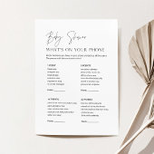 HARLOW Baby shower wat op Uw Kaart van het Spel va