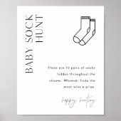 HARLOW Baby Sock Hunt Baby shower Game Poster (Voorkant)