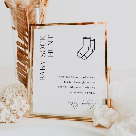 HARLOW Baby Sock Hunt Baby shower Game Poster