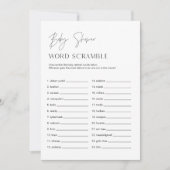 HARLOW Baby Word Scramble Baby shower Game Kaart (Voorkant)