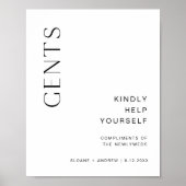 HARLOW Bathroom Basket Wedding Sign Mannen Room Poster (Voorkant)