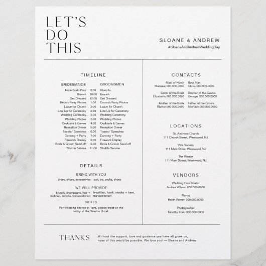 HARLOW-bridal tijdlijn, reisroute en details (Voorkant)