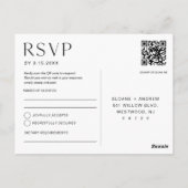 HARLOW Bruiloft RSVP Foto QR Code Briefkaart (Achterkant)