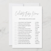 HARLOW Celebrity Baby Name Baby shower Game Kaart (Voorkant)