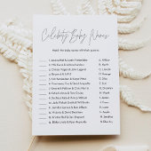 HARLOW Celebrity Baby Name Baby shower Game Kaart