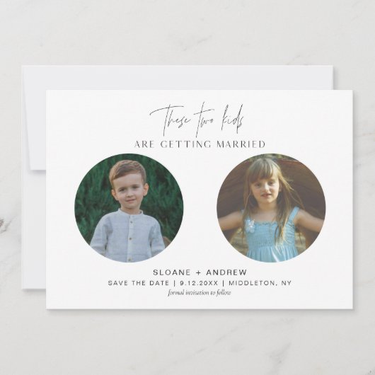 HARLOW Childhood Foto Save the Date Notice Kaart (Voorkant)