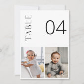 HARLOW Childhood Photo Table Number Kaart (Voorkant)