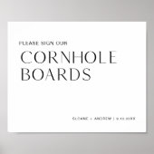 HARLOW Cornhole Board Guest Book Sign Poster (Voorkant)