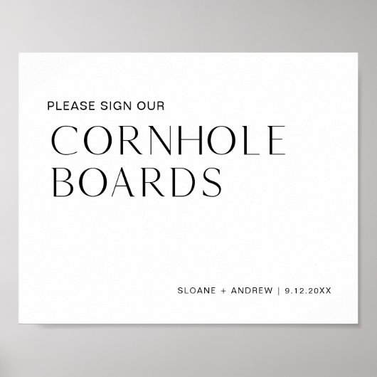 HARLOW Cornhole Board Guest Book Sign Poster (Voorkant)