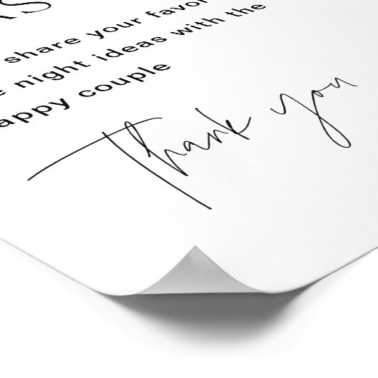 HARLOW Datum Nacht Ideeën Teken Poster (Hoek)