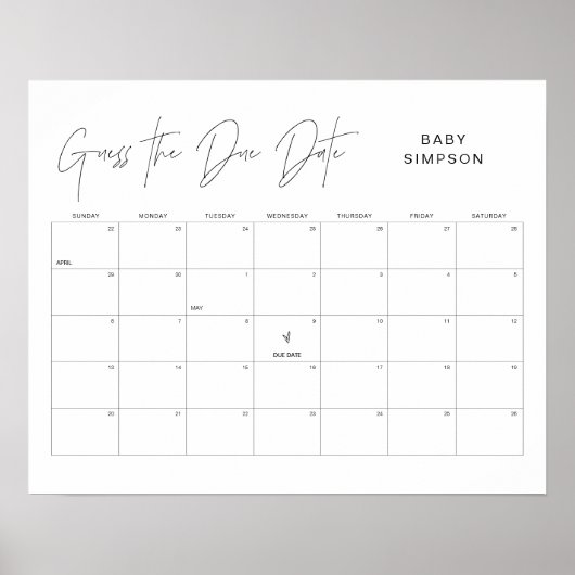 HARLOW denk dat het Baby shower 16x20 op de verval Poster (Voorkant)