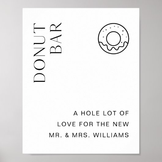 HARLOW Donut Bar Wedding Sign Poster (Voorkant)