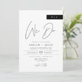 HARLOW Edgy Bold Modern We Do Foto Huwelijk Kaart (Staand voorkant)