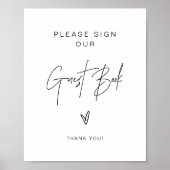 HARLOW Edgy Minimalist Sign Our Guestbook Wedding Poster (Voorkant)