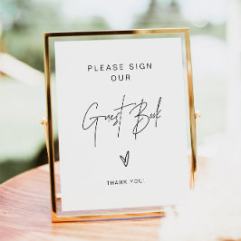 HARLOW Edgy Minimalist Sign Our Guestbook Wedding Poster