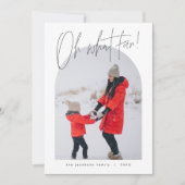 HARLOW Edgy Modern Arch Foto Oh What Fun Holiday Kaart (Voorkant)