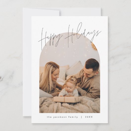 HARLOW Edgy Modern Arch Prettige feestdagen Kaart (Voorkant)