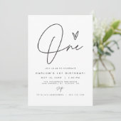 HARLOW Edgy Modern Minimalist ONE 1e Verjaardag Kaart (Staand voorkant)