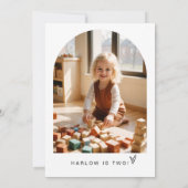 HARLOW Edgy Modern Minimalist ONE 1e Verjaardag Kaart (Achterkant)