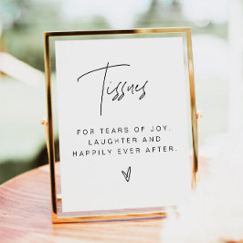 HARLOW Edgy Modern Minimalist Tissues Wedding Sign Poster