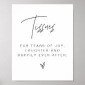 HARLOW Edgy Modern Minimalist Tissues Wedding Sign Poster (Voorkant)