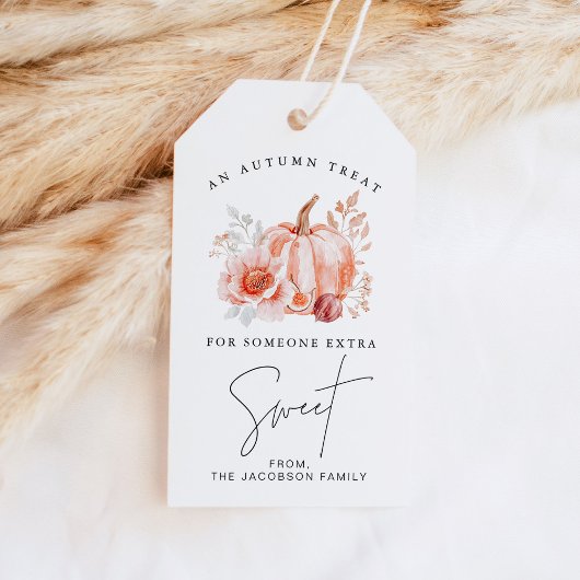 HARLOW Floral Pompoen Herfst Behandel Thanksgiving Cadeaulabel