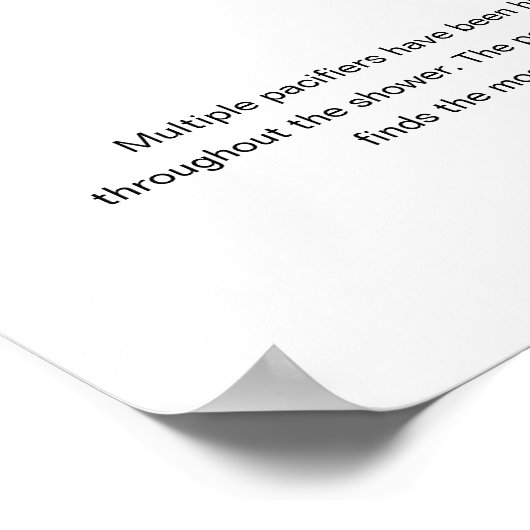 HARLOW Fopspeen Hunt Baby shower Spel Sign Poster (Hoek)