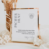 HARLOW Fopspeen Hunt Baby shower Spel Sign Poster