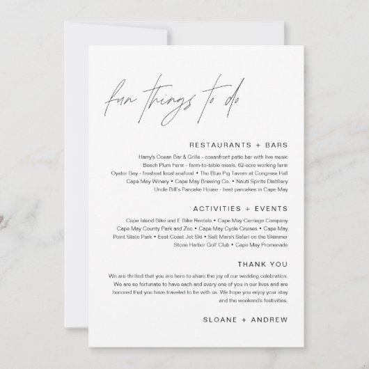 HARLOW Fun Dingen om een welkomstbrief te doen Kaart (Voorkant)