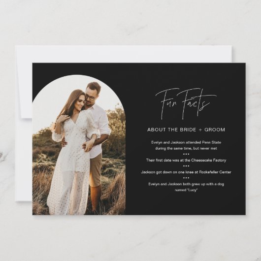 HARLOW Fun-feiten over de Kaart van de Bride en de (Voorkant)