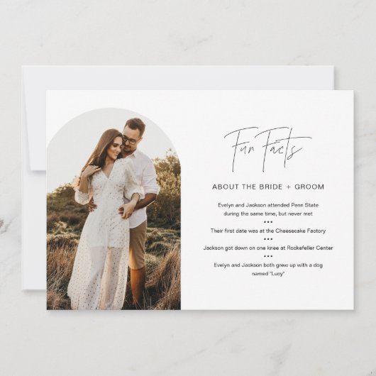 HARLOW Fun-feiten over de Kaart van de Bride en de (Voorkant)