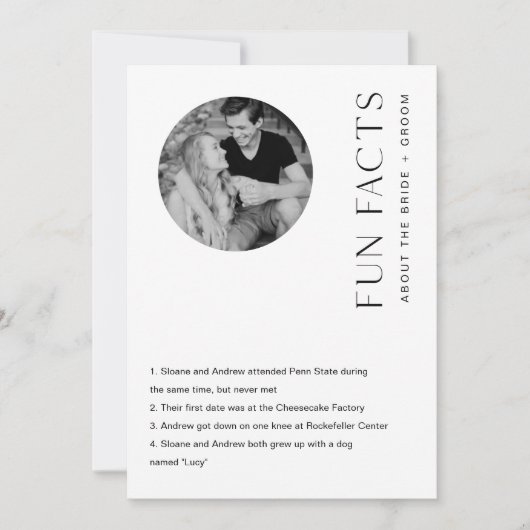 HARLOW Fun-feiten over de Kaart van de Bride en de (Voorkant)