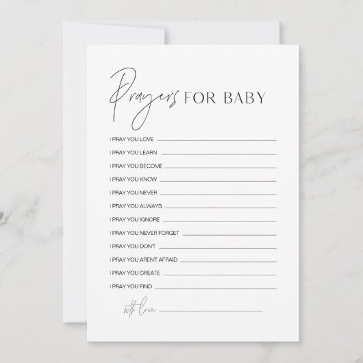 HARLOW gebeden voor advies van de Kaart Baby showe (Voorkant)