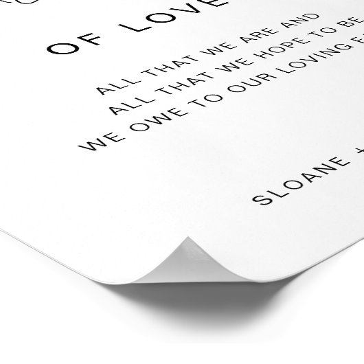 HARLOW Generation of Love Wedding Sign Poster (Hoek)