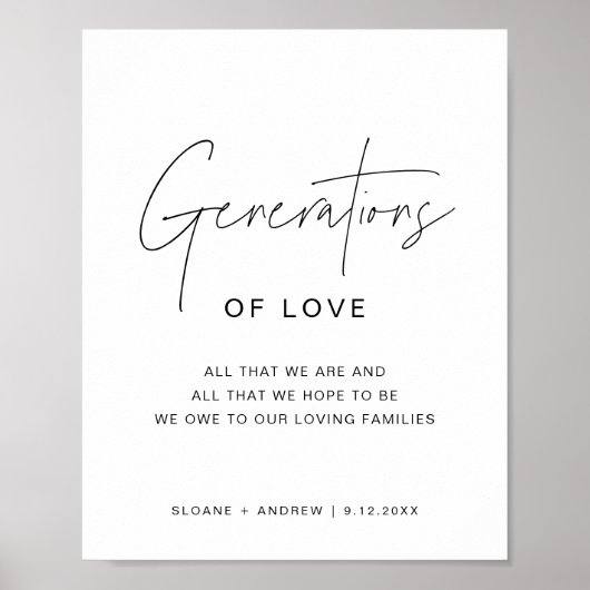 HARLOW Generation of Love Wedding Sign Poster (Voorkant)