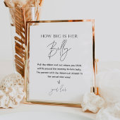 HARLOW Hoe groot is haar Belly Baby shower Game Poster