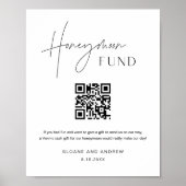 HARLOW Honeymoon Fund QR Code Wedding Sign Poster (Voorkant)
