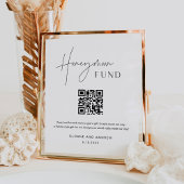 HARLOW Honeymoon Fund QR Code Wedding Sign Poster