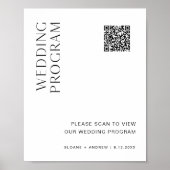 HARLOW Huwelijksprogramma QR-code Huwelijksbord Poster (Voorkant)