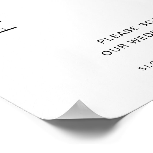 HARLOW Huwelijksprogramma QR-code Huwelijkstekstbo Poster (Hoek)