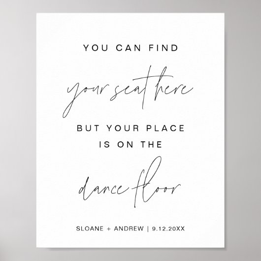 HARLOW Je kunt je stoel hier vinden als trouwbord Poster (Voorkant)