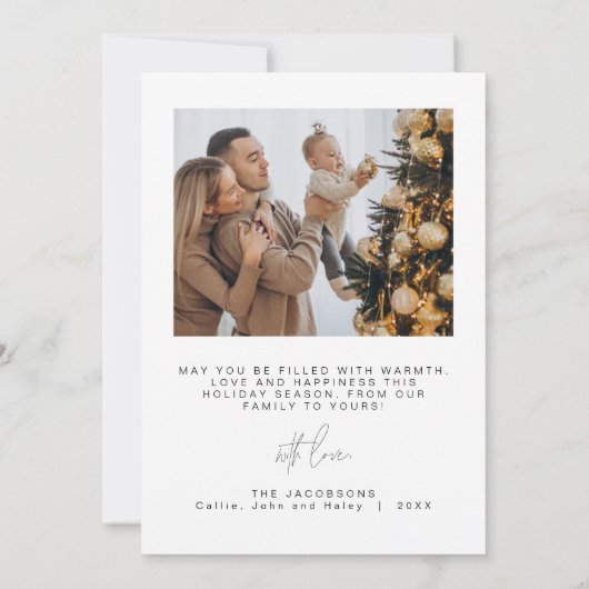 HARLOW Joy Edgy Modern Arch Photo Holiday Invitati Kaart (Achterkant)