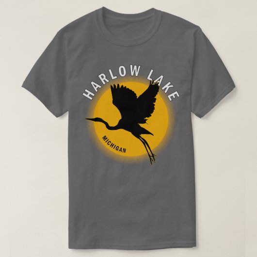 Harlow Lake in Michigan Heron Sunrise T-shirt (Design voorkant)