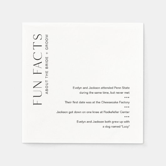 HARLOW Leuke Feiten Bruiloft Servetten (set van 50 (Voorkant)