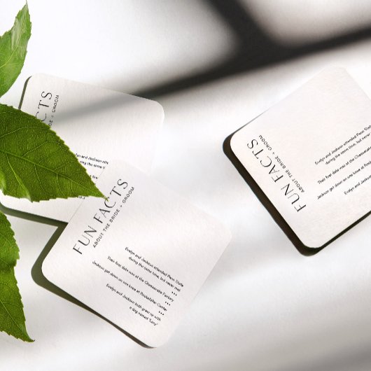 HARLOW Leuke Feiten over het bruid & bruidegom Ond Kartonnen Onderzetters