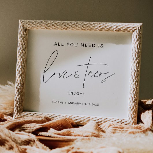 HARLOW Love and Tacos Sign Poster